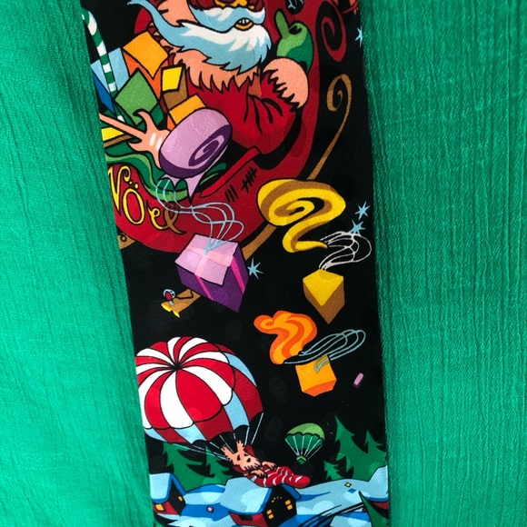Mens Christmas silk tie by Addison one size - Picture 4 of 6